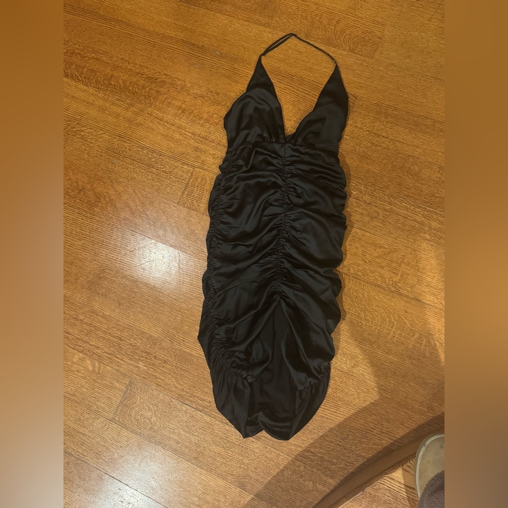 NBD  Black Halter Ruched Dress size 6